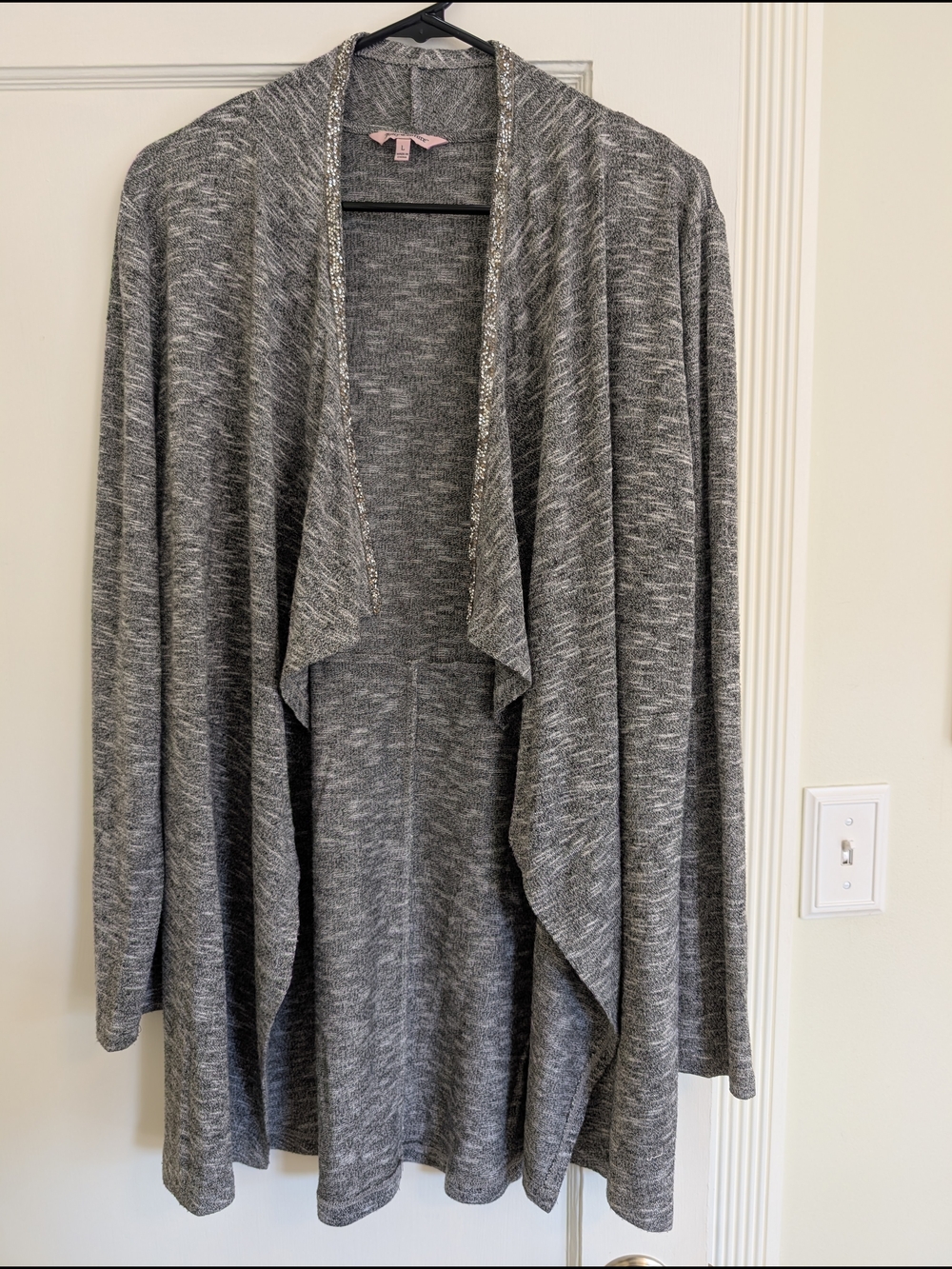 Juicy Couture Gray Draped Open-Front Cardigan